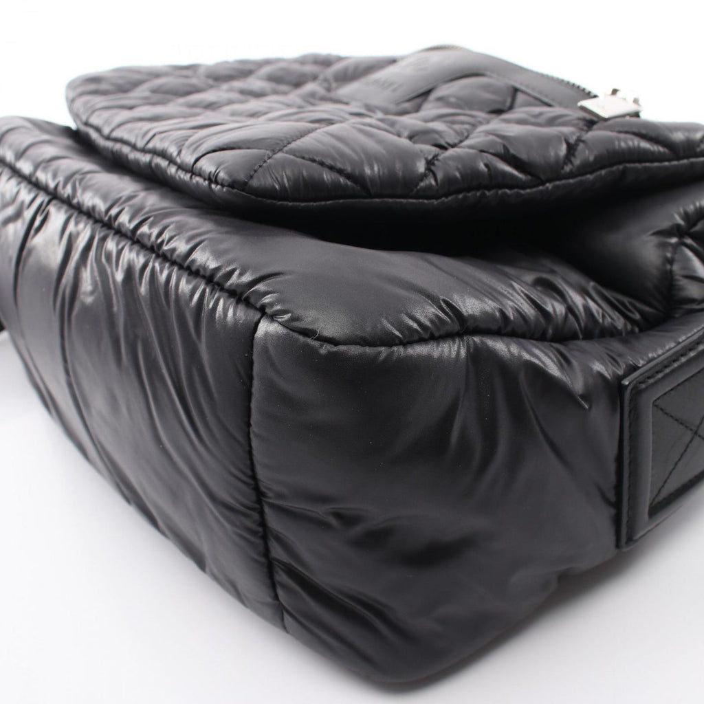Chanel Shoulder Bag Coco Cocoon Black Nylon Leather — view 8