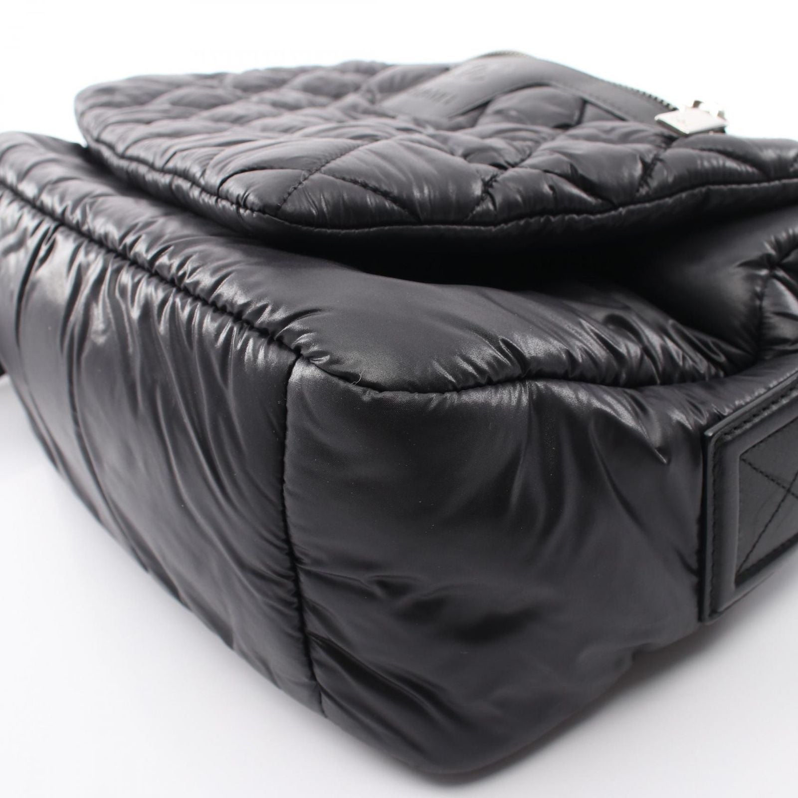 Chanel Shoulder Bag Coco Cocoon Black Nylon Leather — view 8