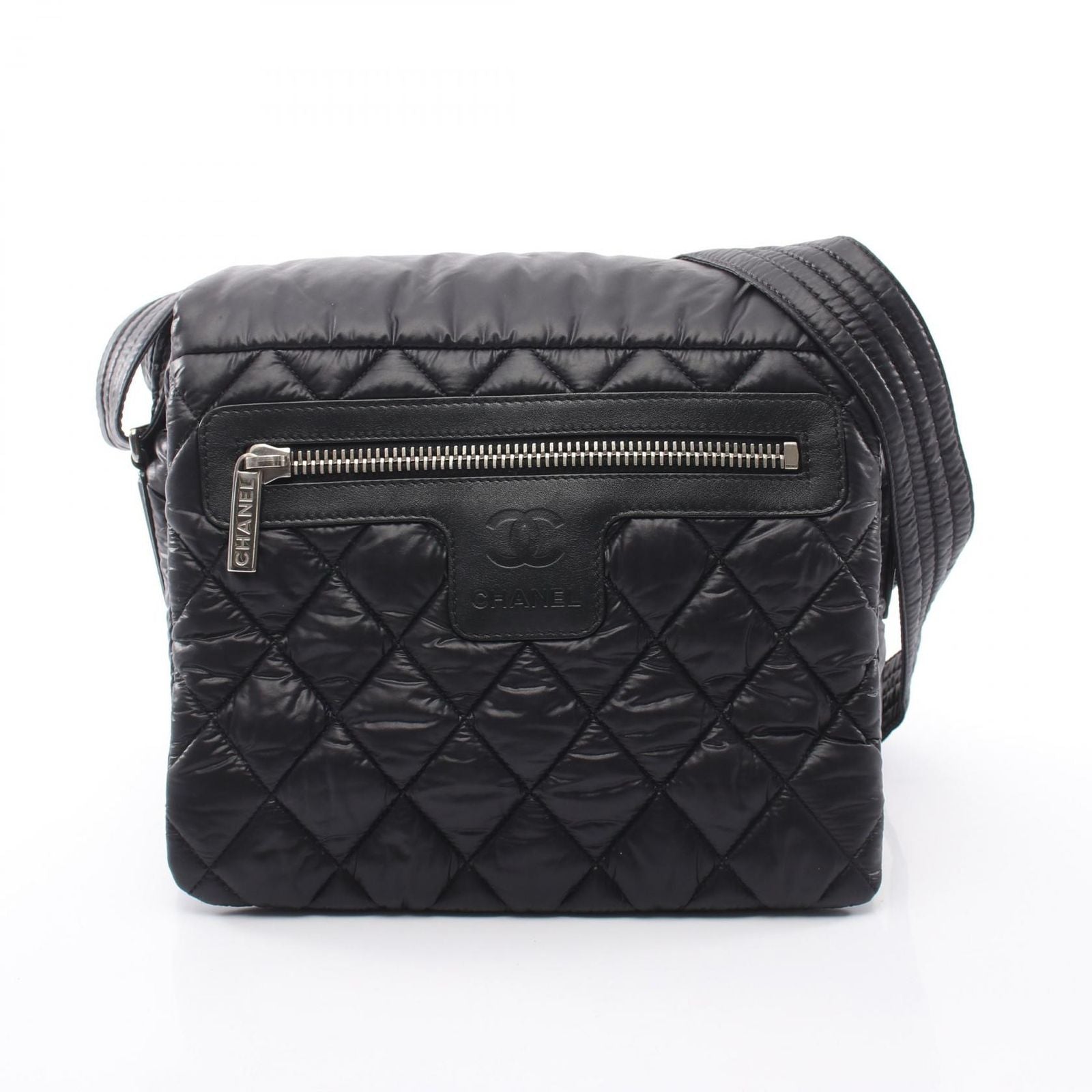 Chanel Shoulder Bag Coco Cocoon Black Nylon Leather