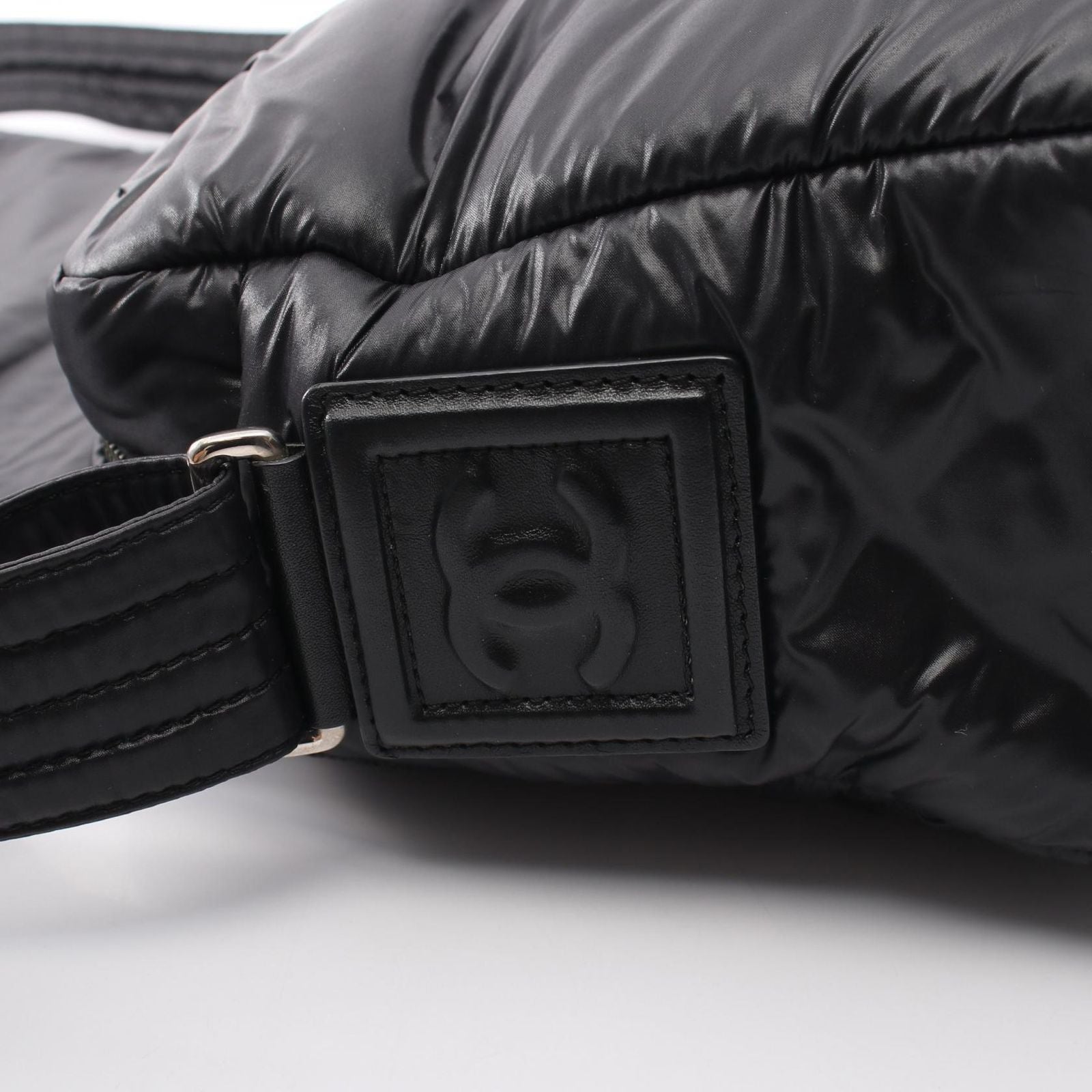 Chanel Shoulder Bag Coco Cocoon Black Nylon Leather — view 6