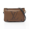 Louis Vuitton Shoulder Bag Pochette Double Zip Canvas Leather