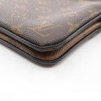 Louis Vuitton Shoulder Bag Pochette Double Zip Canvas Leather — view 9