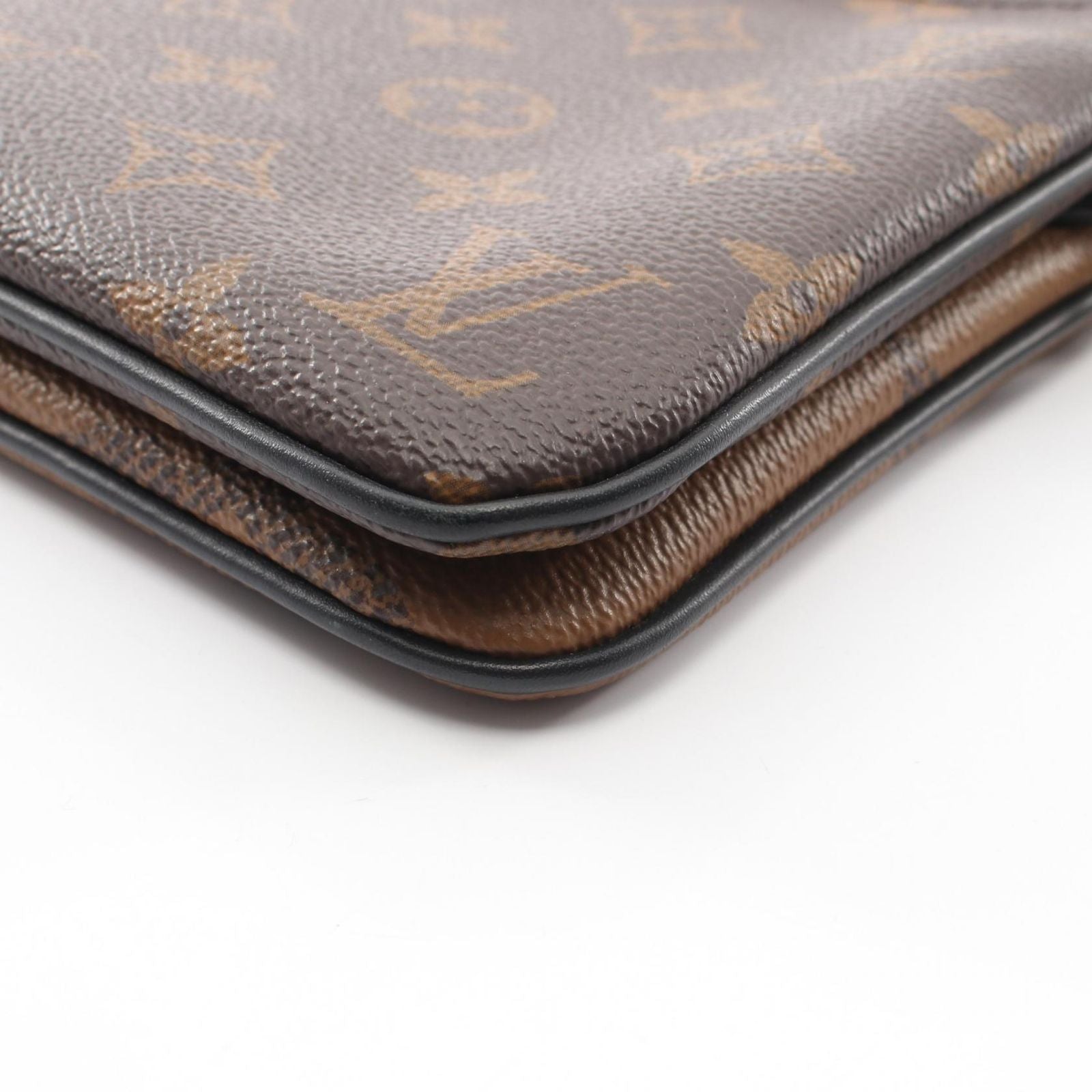 Louis Vuitton Shoulder Bag Pochette Double Zip Canvas Leather — view 9