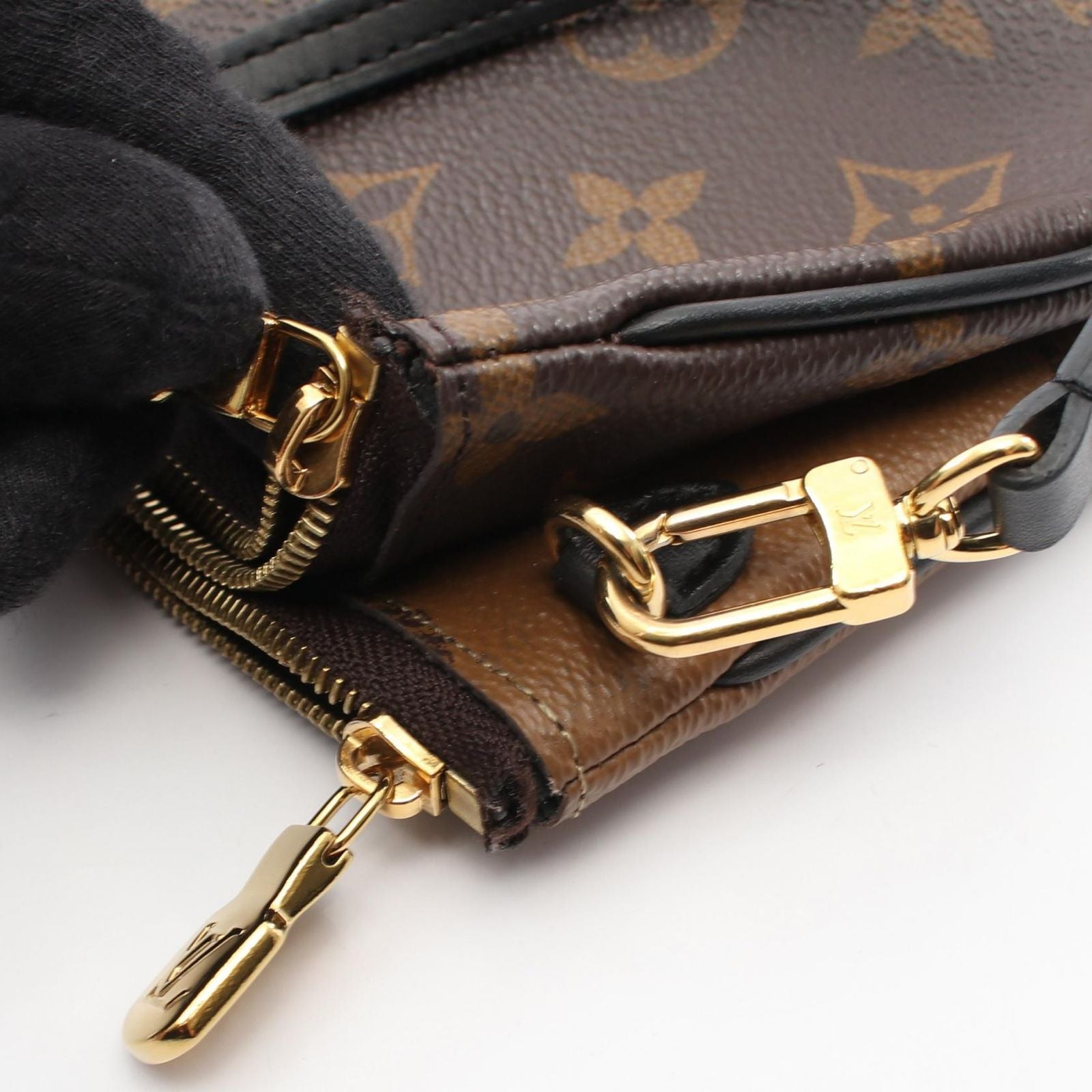 Louis Vuitton Shoulder Bag Pochette Double Zip Canvas Leather — view 6