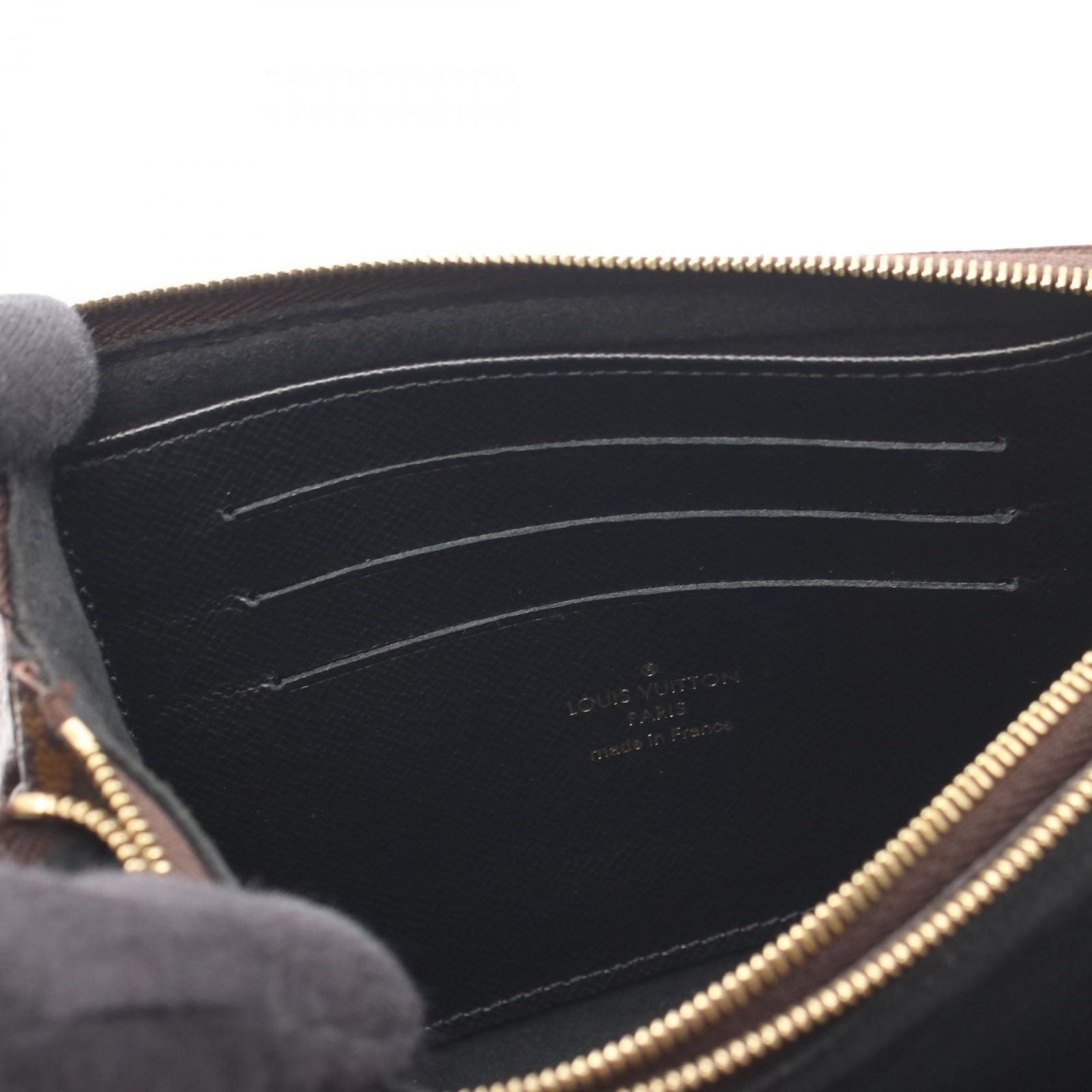Louis Vuitton Shoulder Bag Pochette Double Zip Canvas Leather — view 5