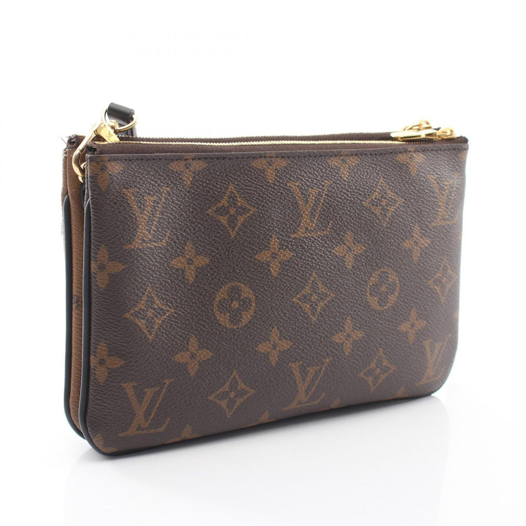 Louis Vuitton Shoulder Bag Pochette Double Zip Canvas Leather — view 2