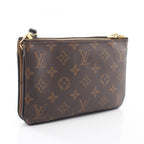 Louis Vuitton Shoulder Bag Pochette Double Zip Canvas Leather — view 2