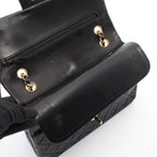 Chanel Shoulder Bag Quilted Double Flap Black Lambskin Chain — view 6