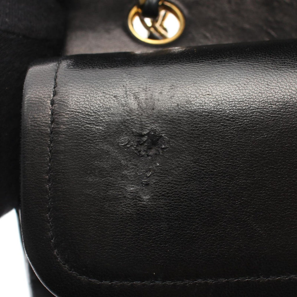 Chanel Shoulder Bag Quilted Double Flap Black Lambskin Chain — view 7