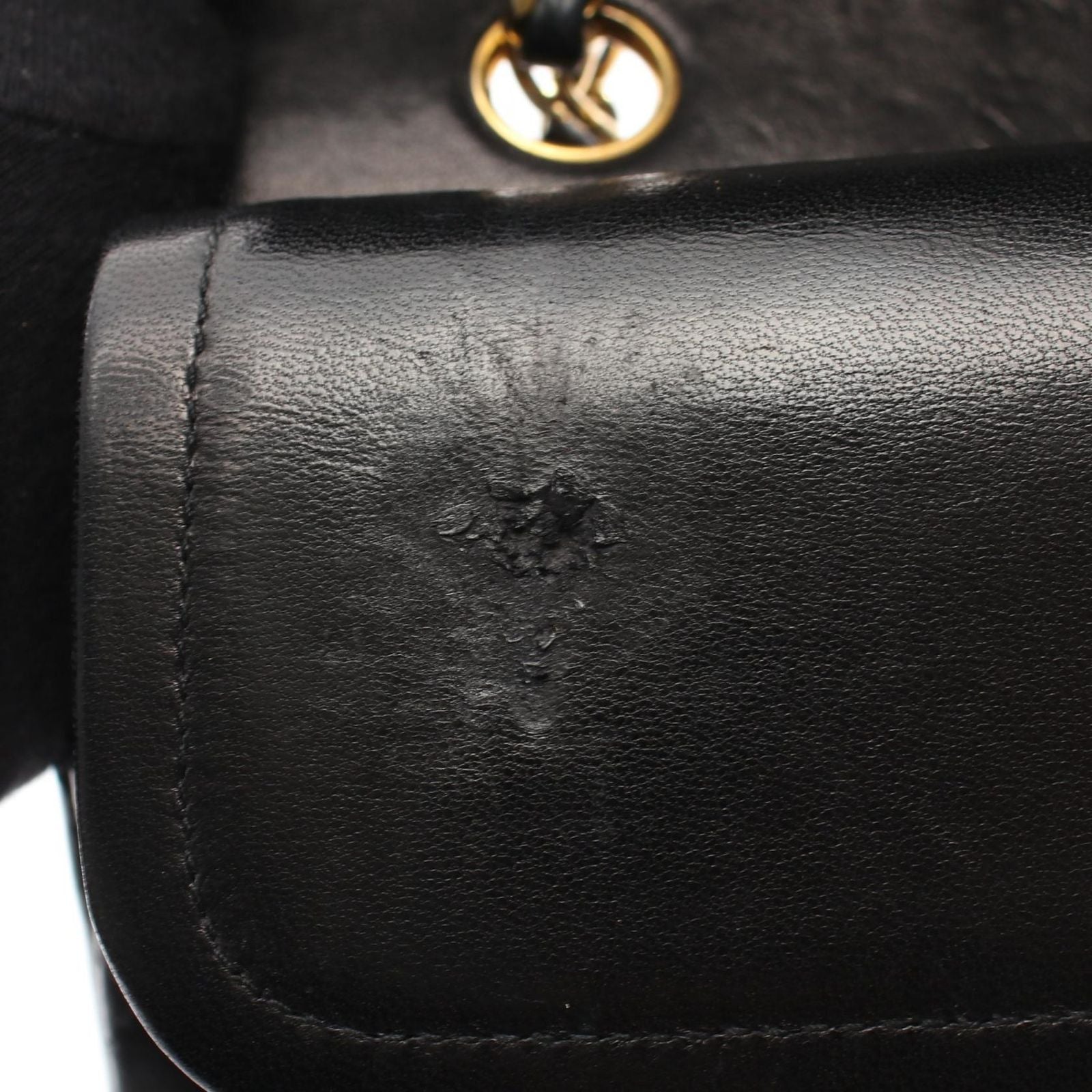 Chanel Shoulder Bag Quilted Double Flap Black Lambskin Chain — view 7