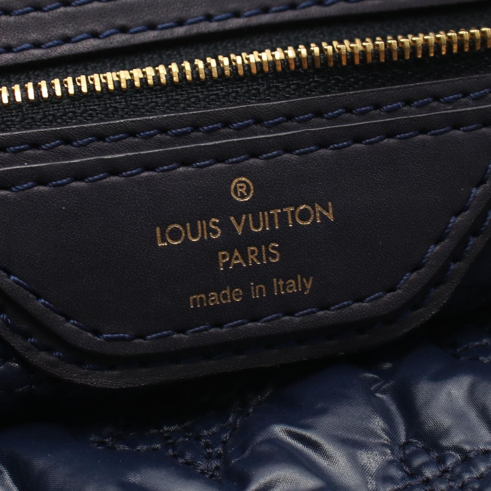 Louis Vuitton Handbag MM Blue Marine Nylon Patent Lockit Vertical MM — view 4