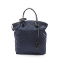 Louis Vuitton Handbag MM Blue Marine Nylon Patent Lockit Vertical MM