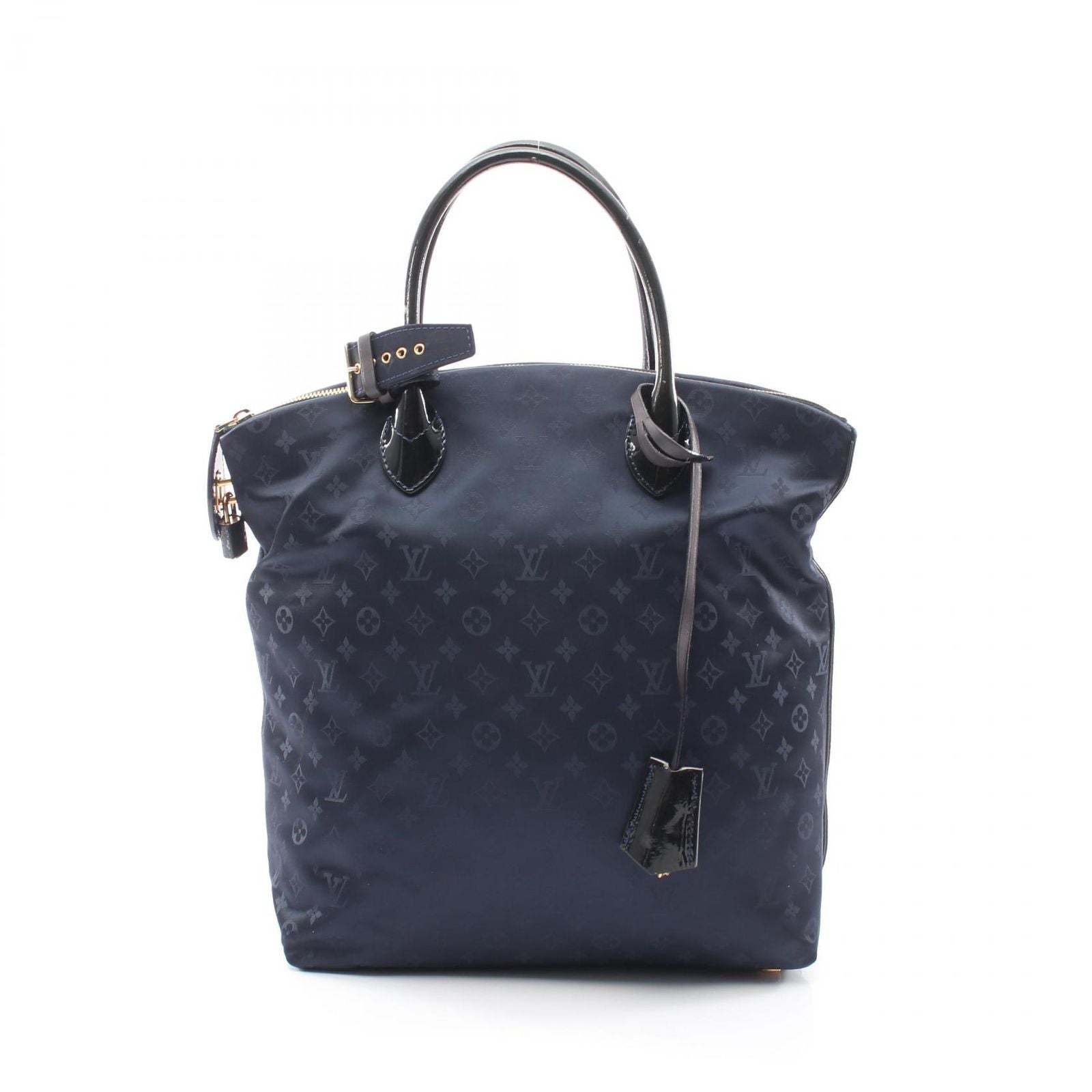 Louis Vuitton Handbag MM Blue Marine Nylon Patent Lockit Vertical MM