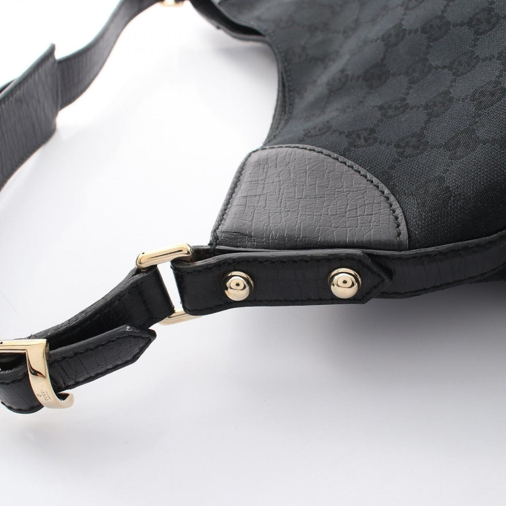 Gucci Shoulder Bag Horsebit GG Canvas Black — view 6