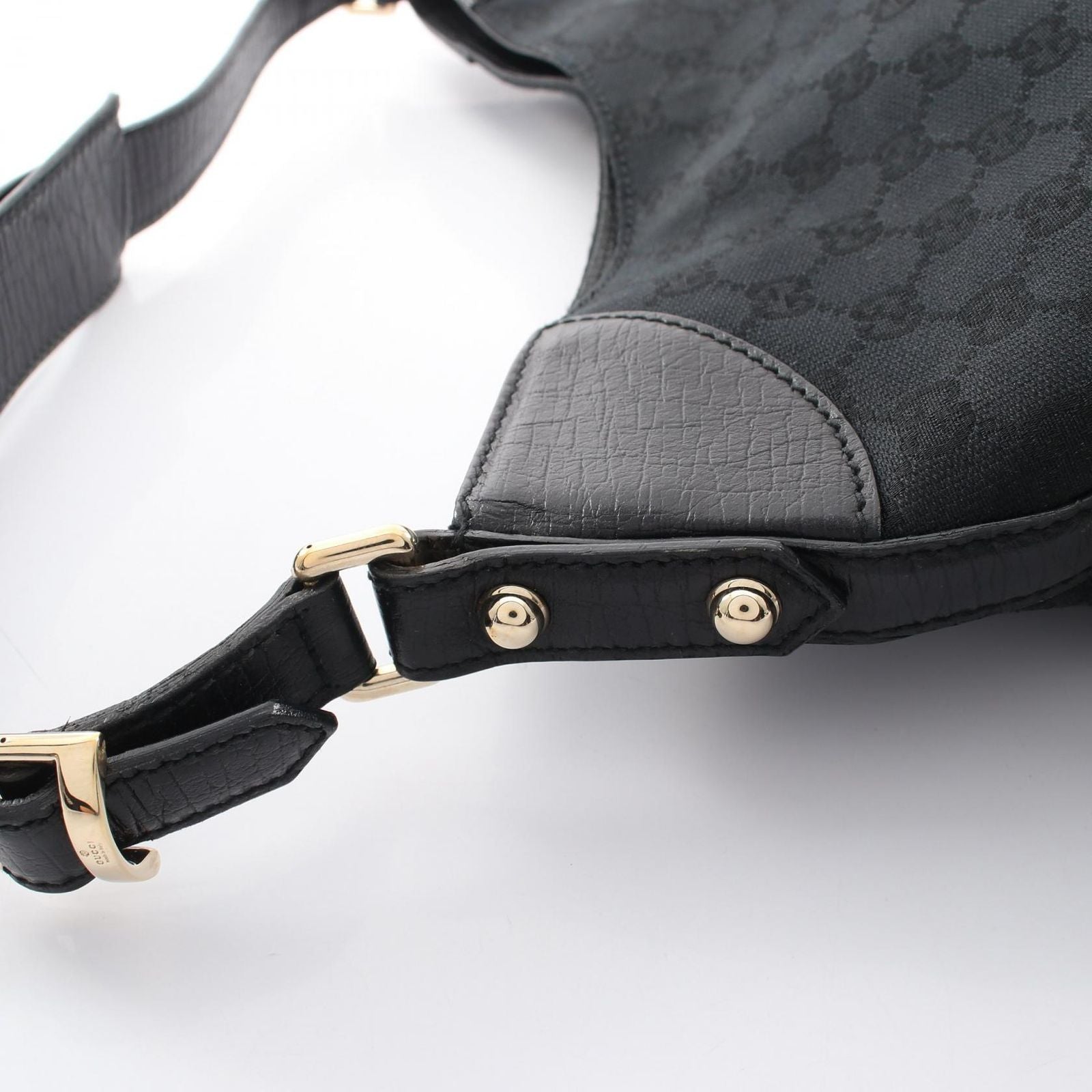 Gucci Shoulder Bag Horsebit GG Canvas Black — view 6
