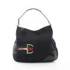 Gucci Shoulder Bag Horsebit GG Canvas Black