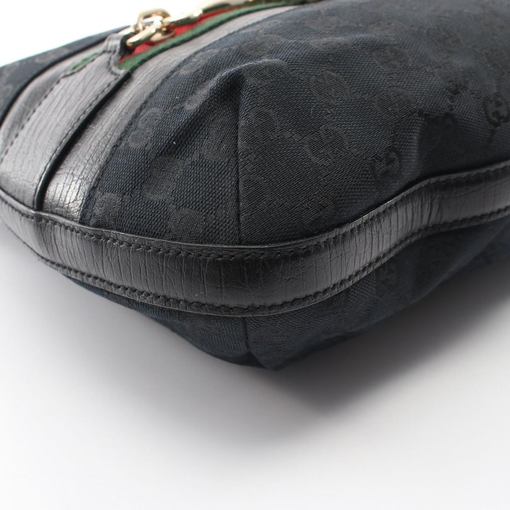 Gucci Shoulder Bag Horsebit GG Canvas Black — view 5