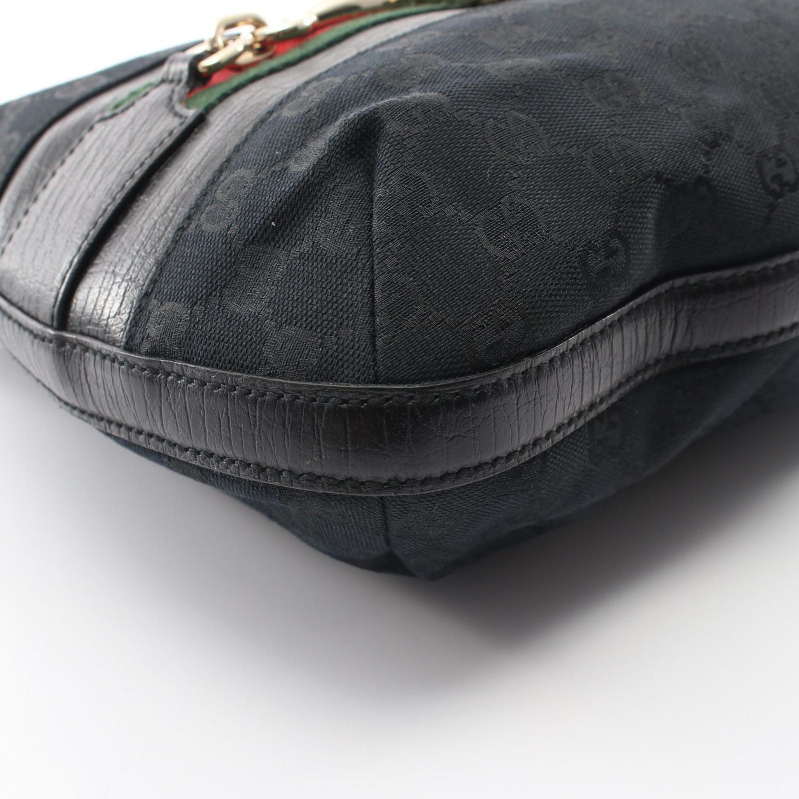 Gucci Shoulder Bag Horsebit GG Canvas Black — view 5