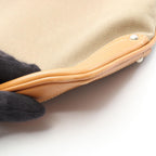 Prada Shoulder Bag Logo Jacquard Beige Canvas Leather — view 8