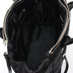 Prada Tote Tessuto Bomber 2-Way Black Nylon Leather — view 3