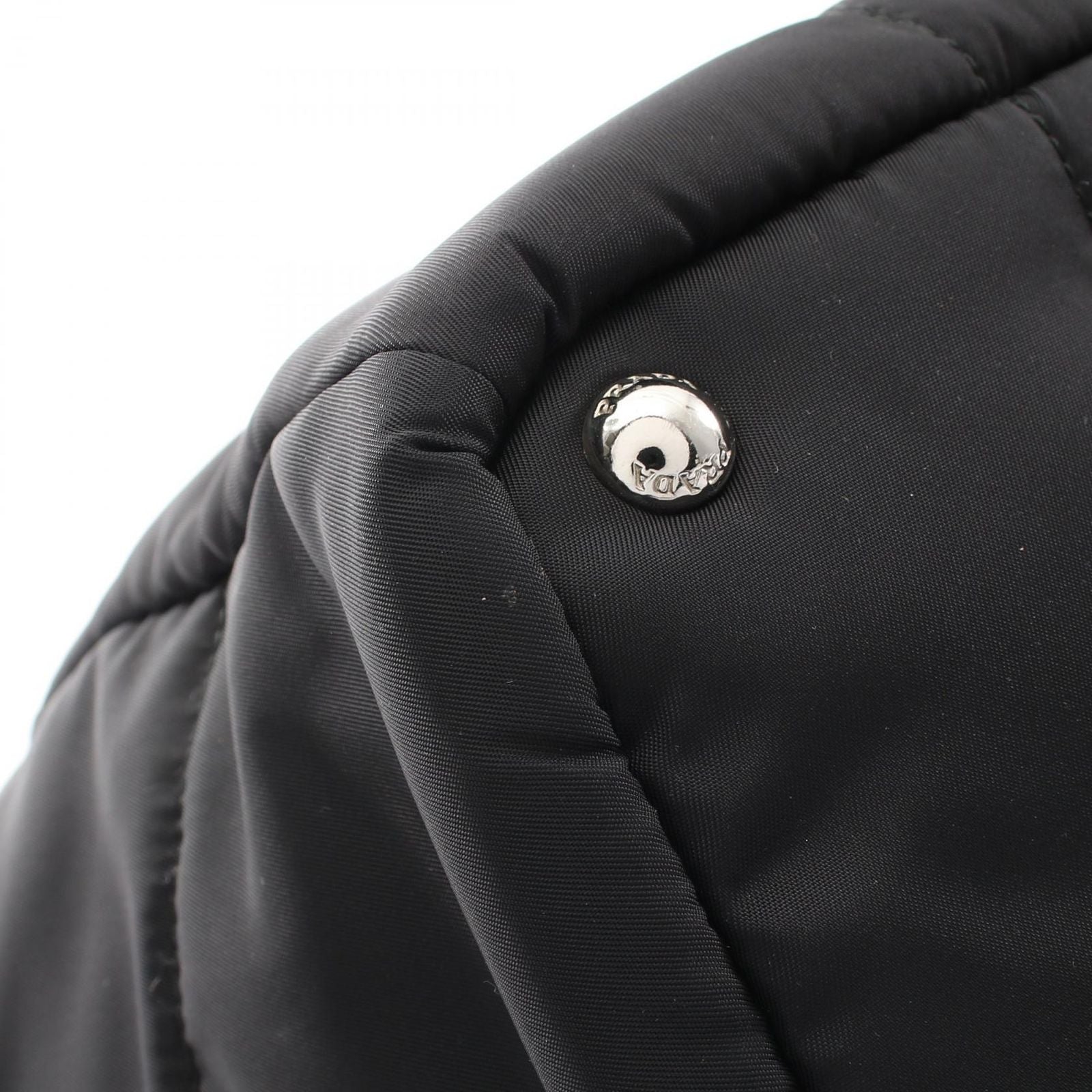 Prada Tote Tessuto Bomber 2-Way Black Nylon Leather — view 6