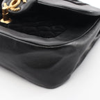 Chanel Shoulder Bag Quilted Black Lambskin Fabric Chain — view 7