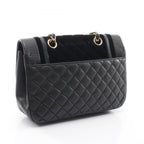 Chanel Shoulder Bag Quilted Black Lambskin Fabric Chain — view 2