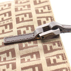 Fendi Tote Zucchino Beige Brown Canvas Leather — view 9