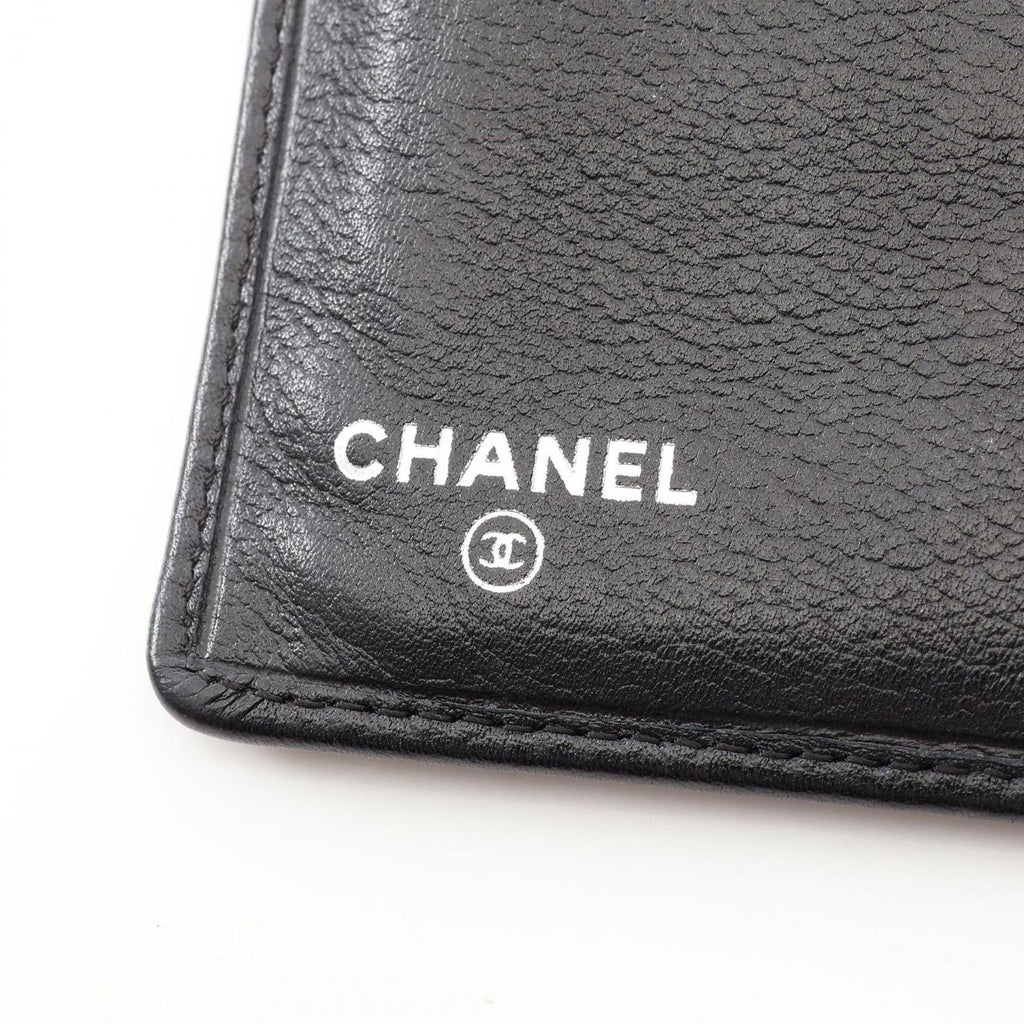 Chanel Bifold Wallet Butterfly Camellia Zip Black Leather — view 5