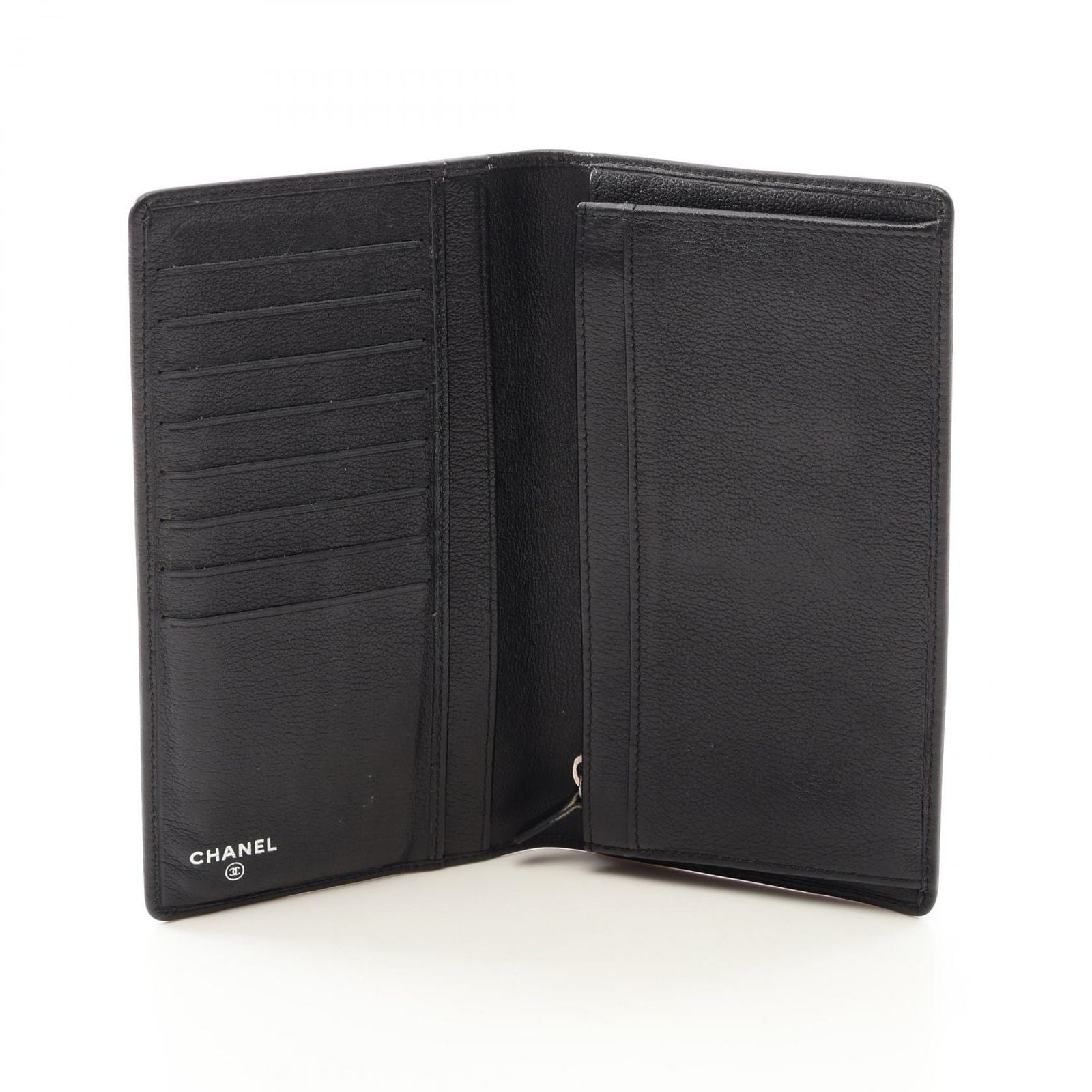 Chanel Bifold Wallet Butterfly Camellia Zip Black Leather — view 3