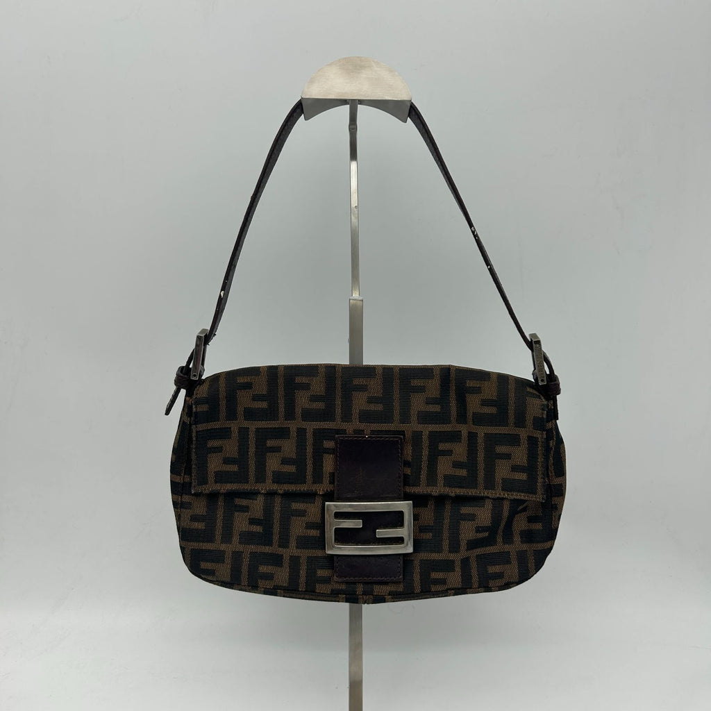 Fendi Brown Zucca Mamma Bucket Leather Shoulder — view 2