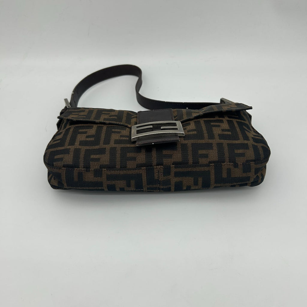 Fendi Brown Zucca Mamma Bucket Leather Shoulder — view 9