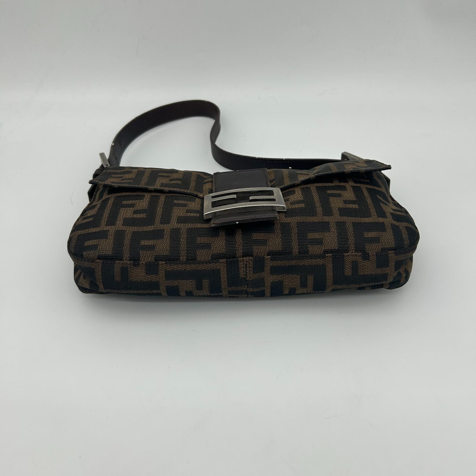 Fendi Brown Zucca Mamma Bucket Leather Shoulder — view 9