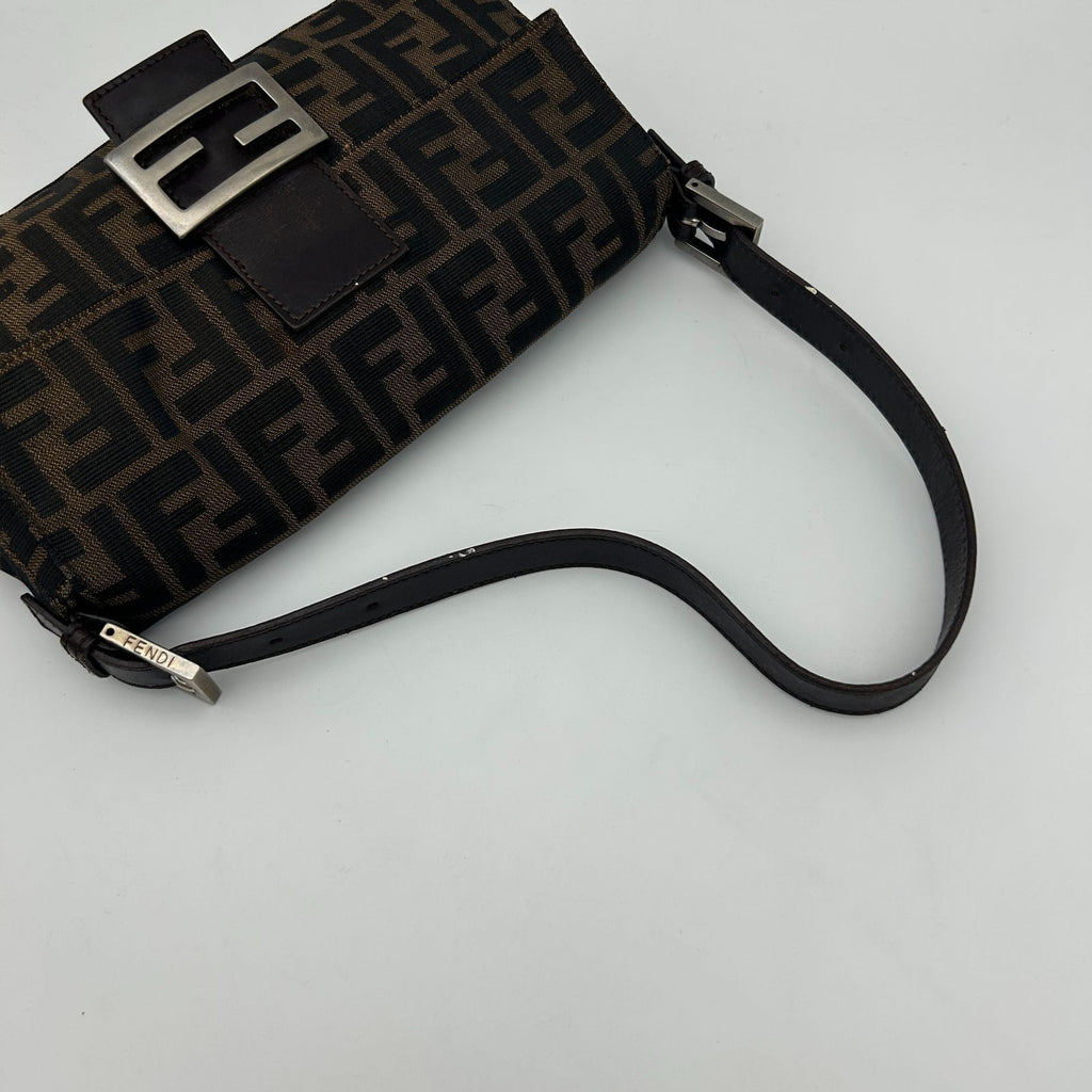Fendi Brown Zucca Mamma Bucket Leather Shoulder — view 7
