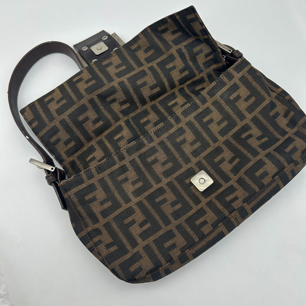 Fendi Brown Zucca Mamma Bucket Leather Shoulder — view 3