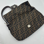 Fendi Brown Zucca Mamma Bucket Leather Shoulder — view 3