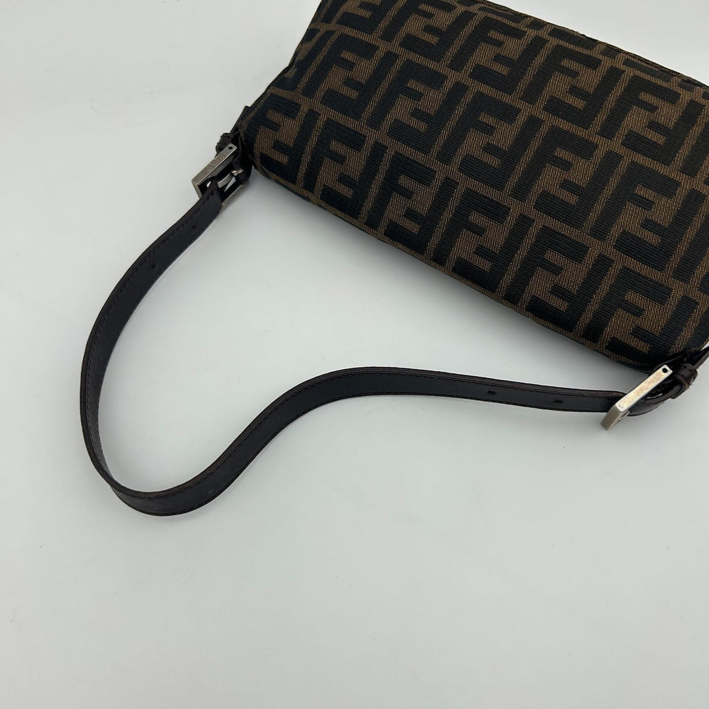 Fendi Brown Zucca Mamma Bucket Leather Shoulder — view 8