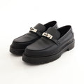 Hermes Loafers Icon Kelly Buckle Black Leather Moccasins