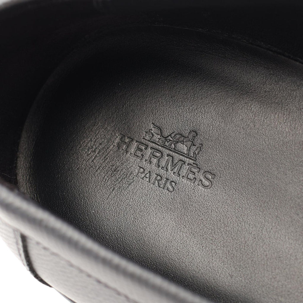 Hermes Loafers Icon Kelly Buckle Black Leather Moccasins — view 5
