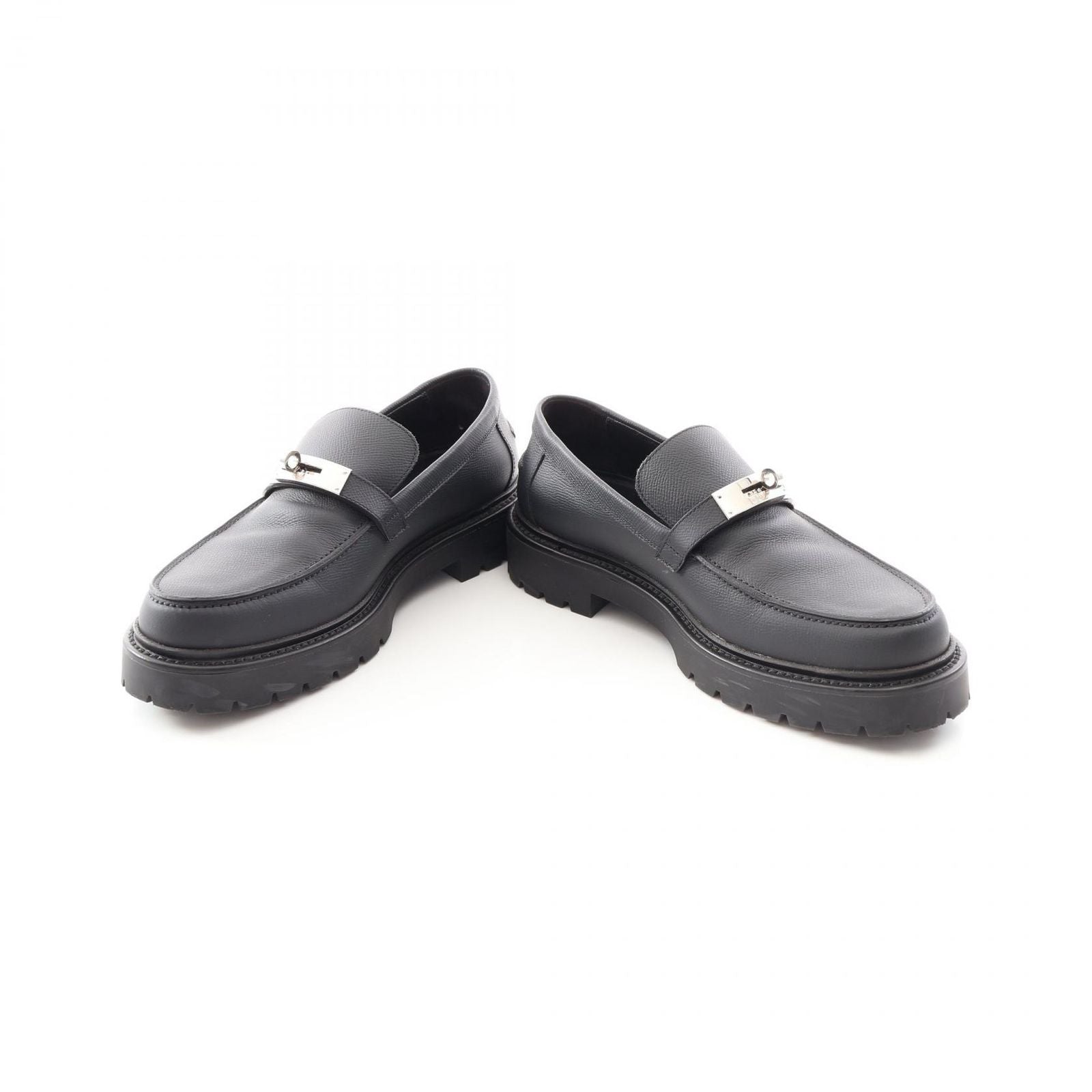 Hermes Loafers Icon Kelly Buckle Black Leather Moccasins — view 3