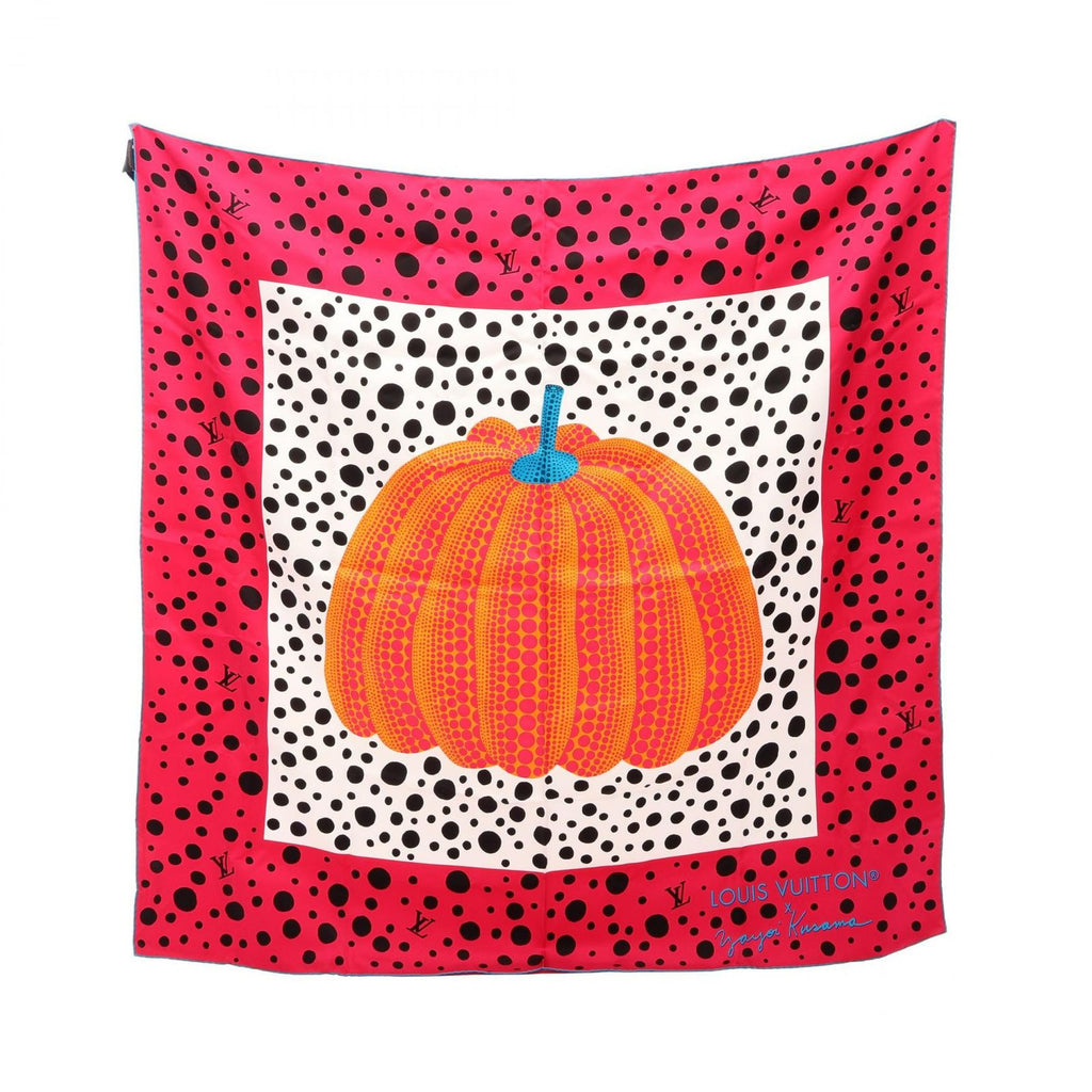 Louis Vuitton Scarf Yayoi Kusama Carre 90 Pumpkin Silk