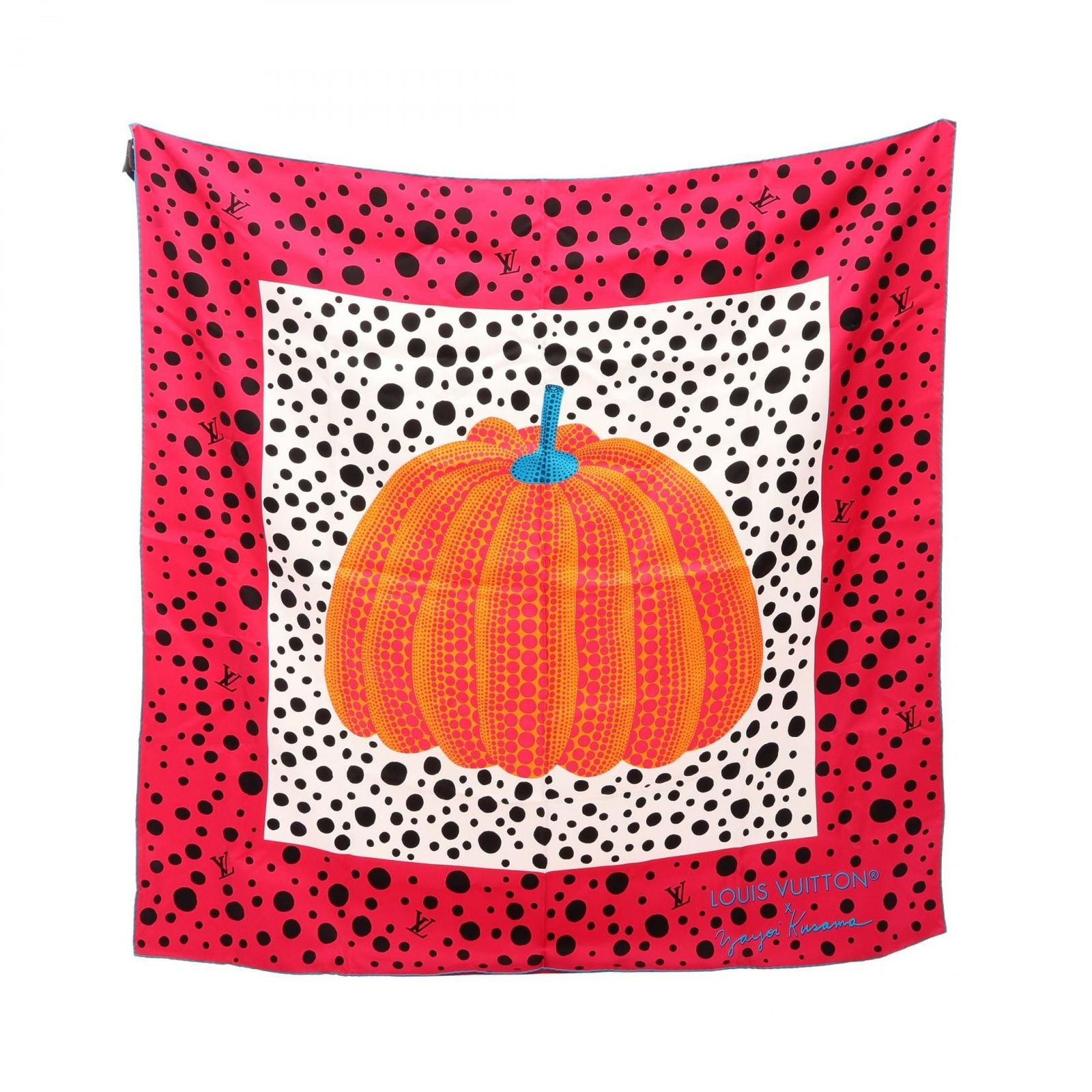 Louis Vuitton Scarf Yayoi Kusama Carre 90 Pumpkin Silk