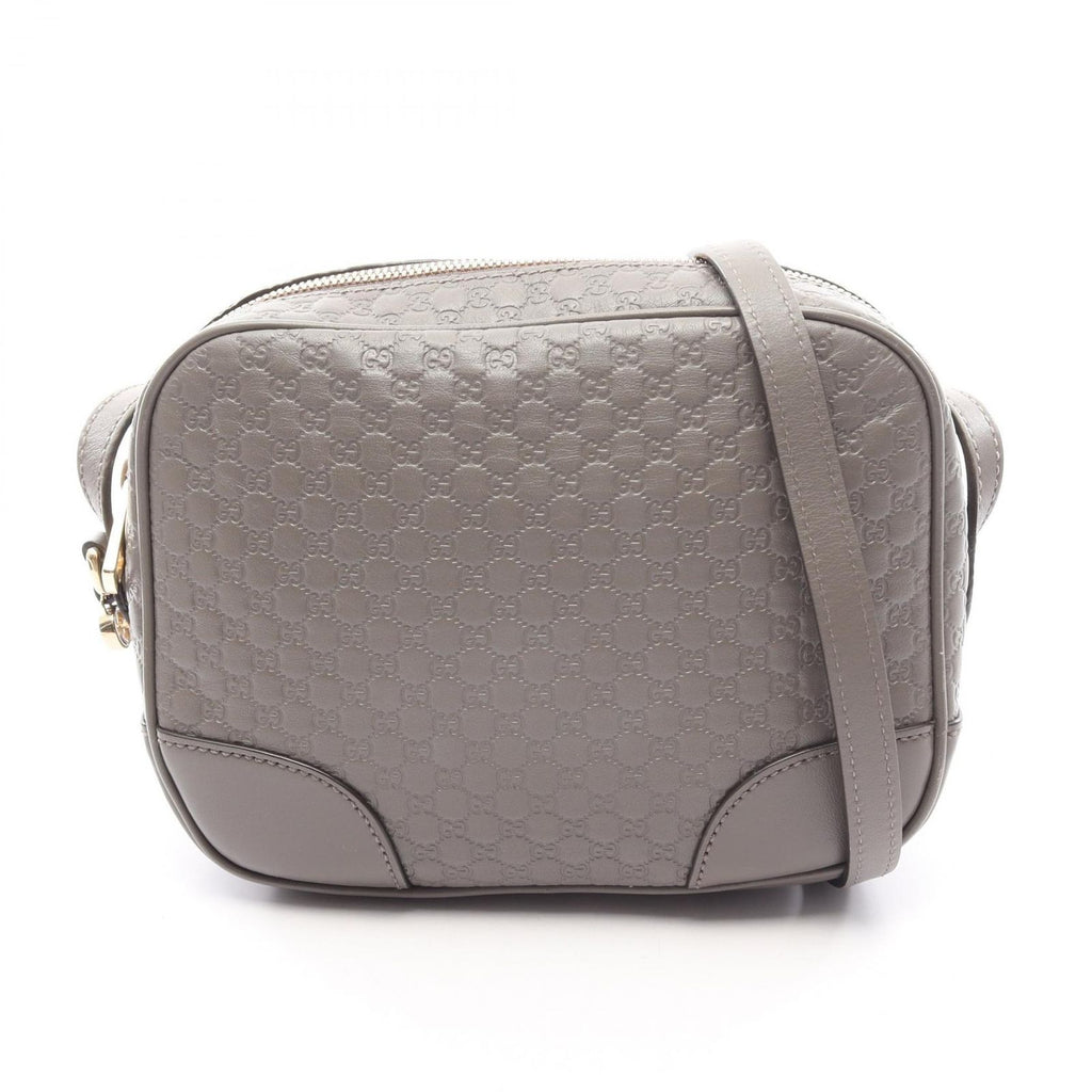Gucci Shoulder Bag Bree Micro Guccissima Gray Leather