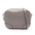 Gucci Shoulder Bag Bree Micro Guccissima Gray Leather