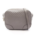 Gucci Shoulder Bag Bree Micro Guccissima Gray Leather