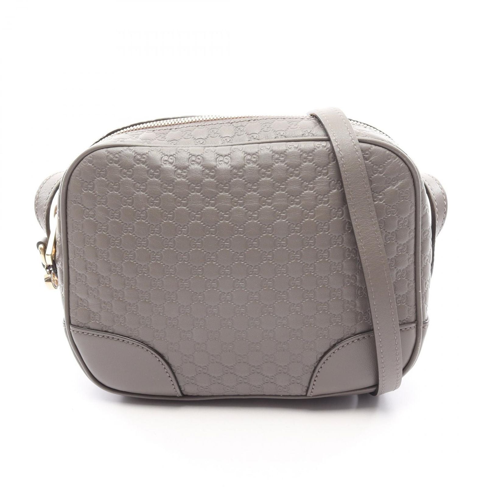 Gucci Shoulder Bag Bree Micro Guccissima Gray Leather