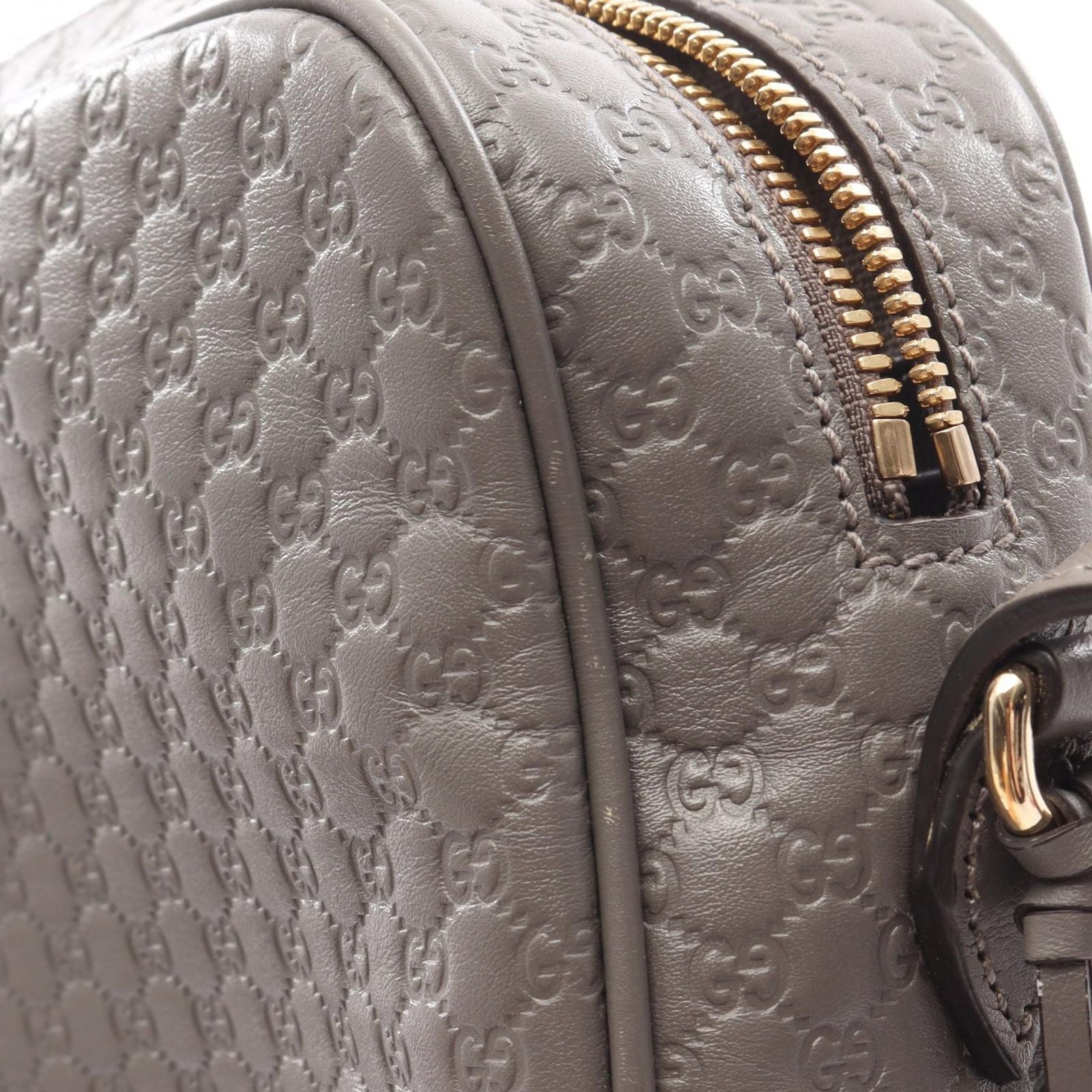 Gucci Shoulder Bag Bree Micro Guccissima Gray Leather — view 5
