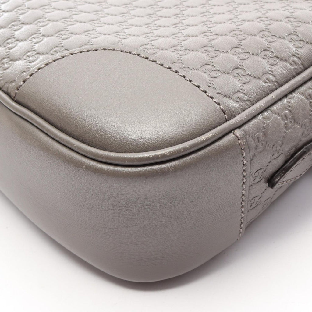 Gucci Shoulder Bag Bree Micro Guccissima Gray Leather — view 8