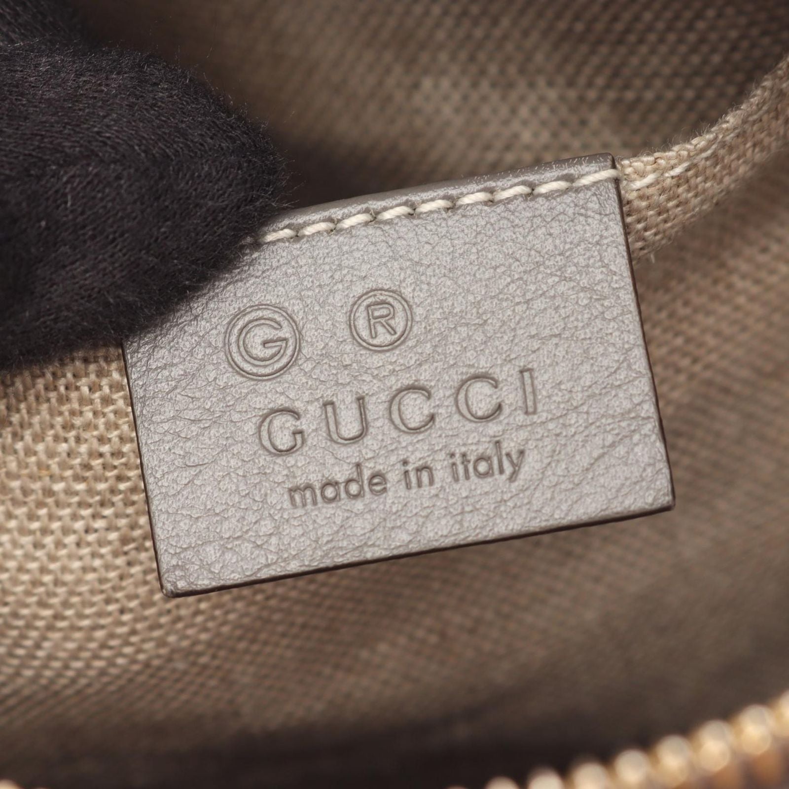 Gucci Shoulder Bag Bree Micro Guccissima Gray Leather — view 4