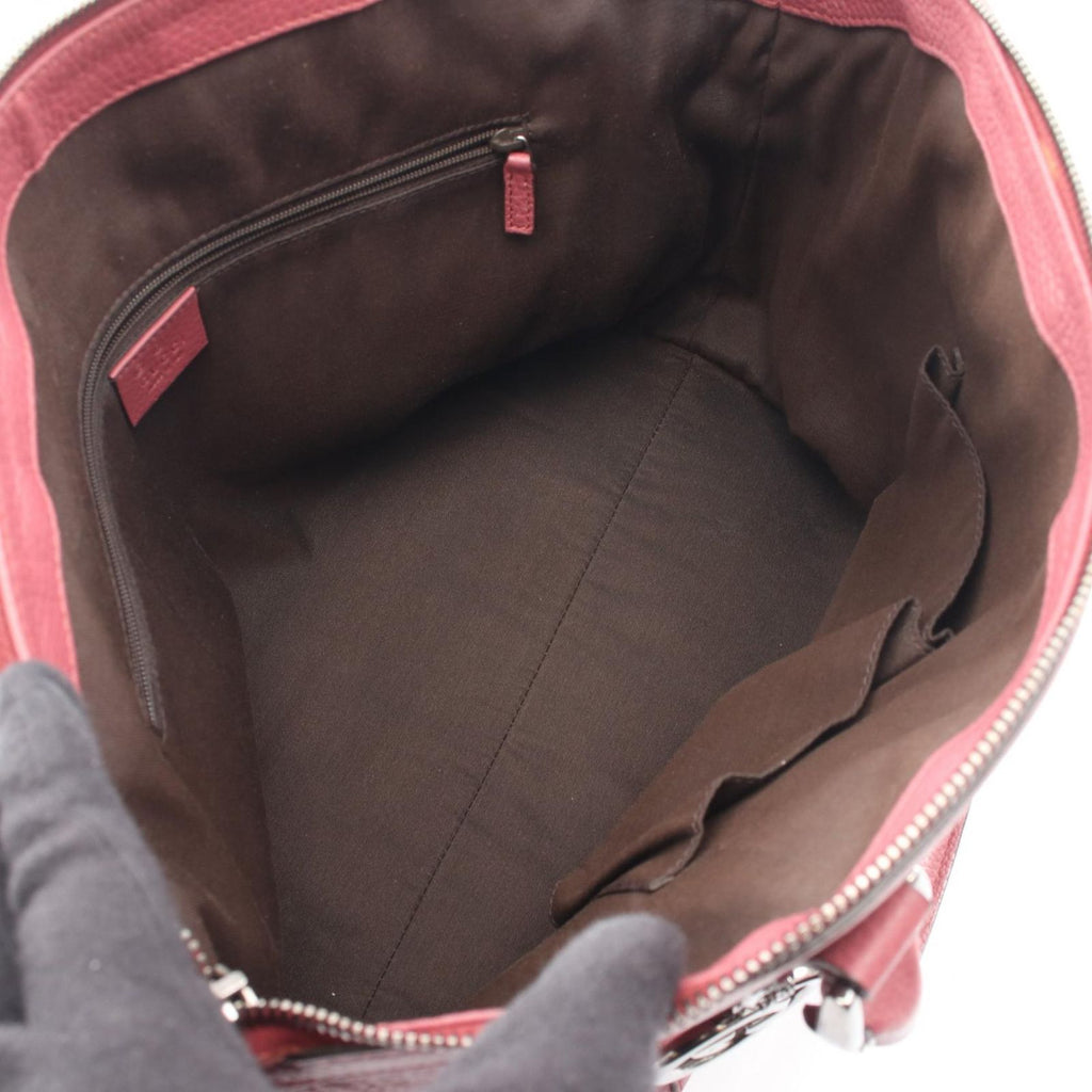 Gucci Tote Interlocking 2-Way Dark Pink Leather Hand — view 3